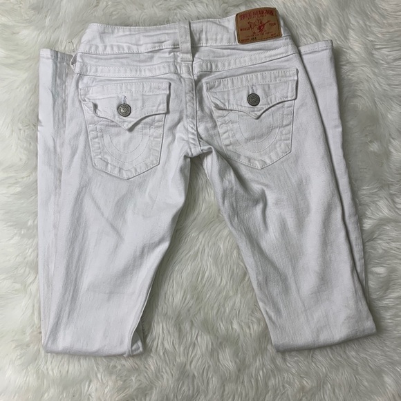 True Religion Julie Skinny Jeans Size 24 White Zip Fly 5-Pocket - Picture 5 of 8